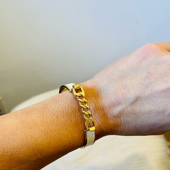 BCBG White Enamel Hinge Bracelet - Picture 5 of 5